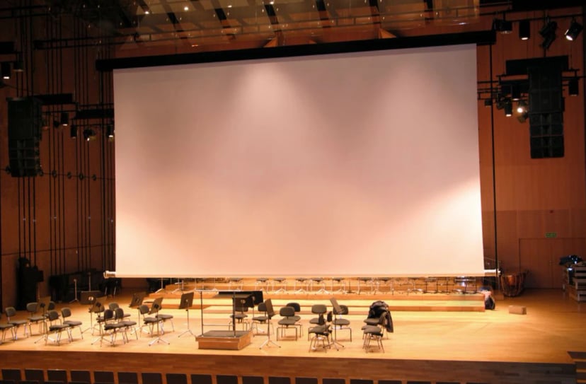 Roller screen for digital cinema