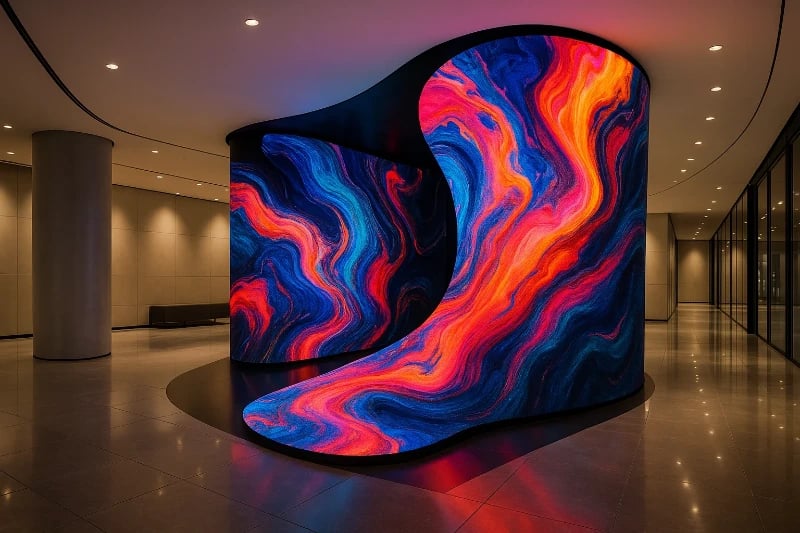 Creative curved LED installation - XC tech