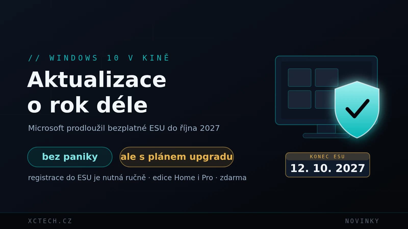 Windows 10 dostanou bezplatné aktualizace až do října 2027. Co to znamená pro počítače v kinech