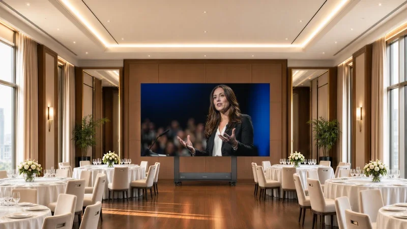 Mobilní LED stěna v banketovém sálu hotelu